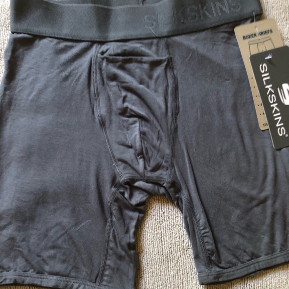 Boxer brief mens new size S 92% modal 8% spandex grey Silkskins Second Skin - Picture 1 of 1